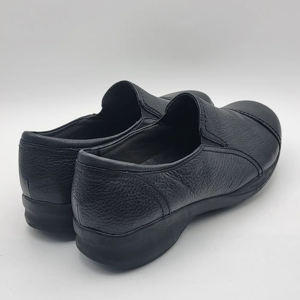 Women's‎ Black Leather Wide Width Slip-On Shoes SIZE 10W #1685